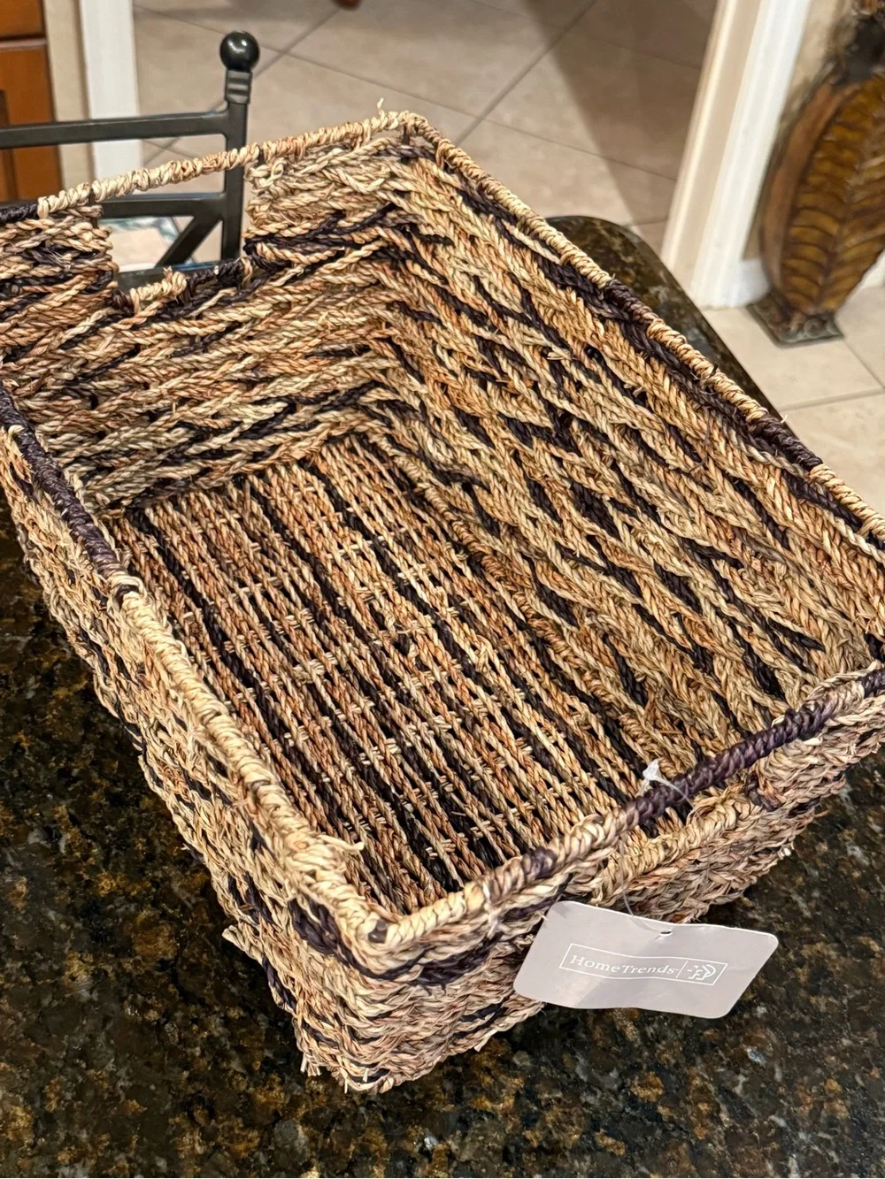 Rectangular Storage Basket with Handles